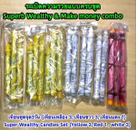 BlessingBuddha.Com Super Wealthy Candle Set Yellow 3, Red 1, White 3, Blessing Phra Ajhan O 
